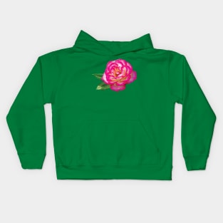 Roses - Pink and White Rose Kids Hoodie